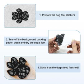Wanheart Paw Protection Anti-Slip Handle Prevents Your Dog from Slipping on Hardwood Floors,Perfect for hot Roads,Disposable self Adhesive Dog Shoes Boots Socks Replacement 24pcs (M)