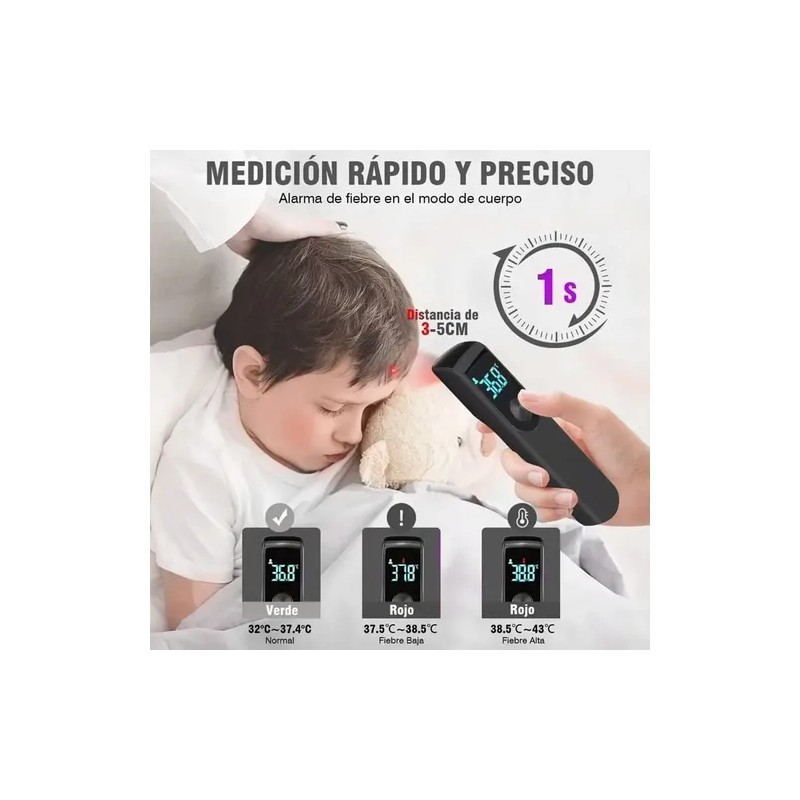 Termómetro Infrarrojo Digital Sin Contacto Portátil Blanco