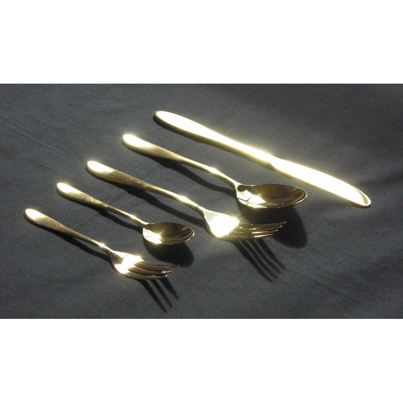 Nagao Tsubamesanjo Dinner Cutlery Set, 10 Pieces, Gold, 18-0 Stainless