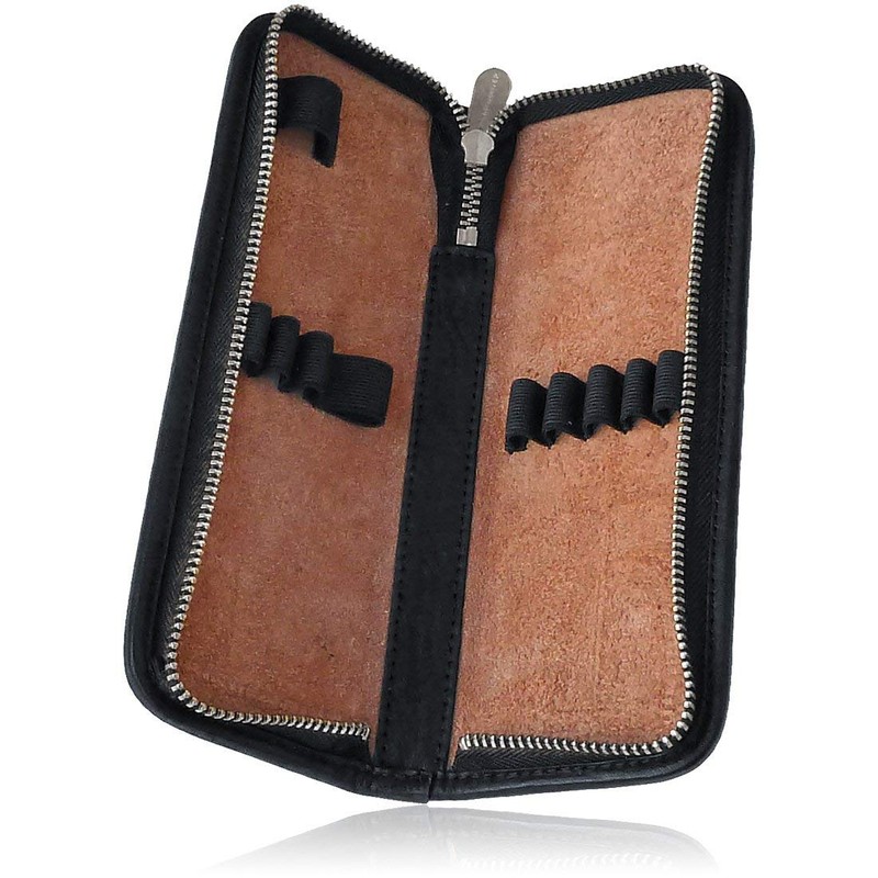 Sonnenleder "Lenz" High Quality Leather Pencil Case, Color: Black, Natural