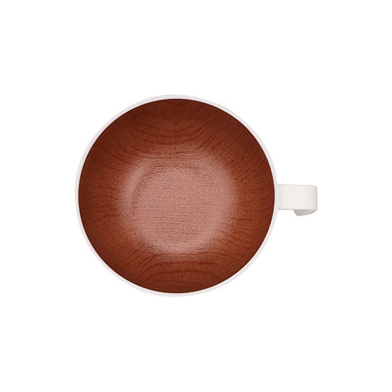 Yamanaka Lacquer Natural Soup Bowl with Handle White & Brown