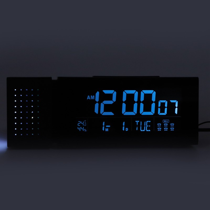 Alarm Clock Sound Light Multifunctional Digital for Household Color Night