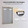 LOAAO 24”X32” Gold Bathroom Mirror, Rounded Rectangle Gold Frame Mirror,