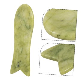 Baluue 2pcs Fish-shaped Jade Facial Care Tool for Spa Massage Health Beauty Scraping Plate for Neck Shoulder Back Circulation Skin Toning Green