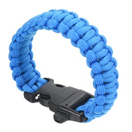 PATIKIL Survival Paracord Bracelets, Braided Parachute Bracelet with Plastic Buckle Party Favors Camping Gifts Outdoor Wraps for Men, Blue