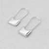 Sterling Silver Padlock Square Safety Pin Hoop Drop Cuff Earrings