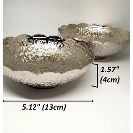 TR Maker - Set of 2 - Ayatul Kursi Bowl Set - Round Decorative Plate - Turkish Delight Bowl, Sugar Bowl - 5" (13cm)