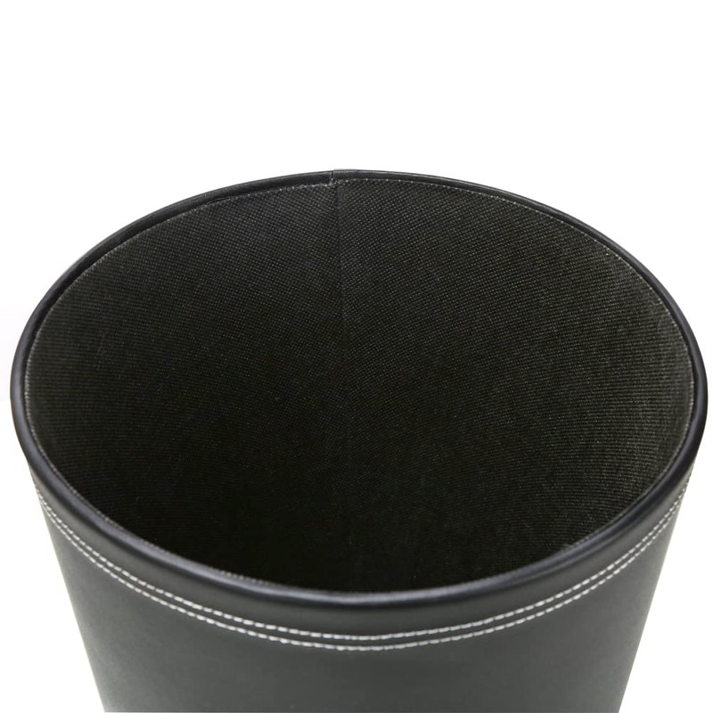 KINGFOM™ Classic Leather Waste Bin, Creative Waste Paper Basket, Storage