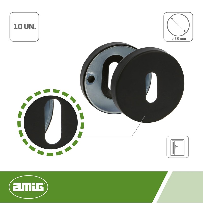 Amig - Stainless Steel Door Opening 4RX for Round Rosette