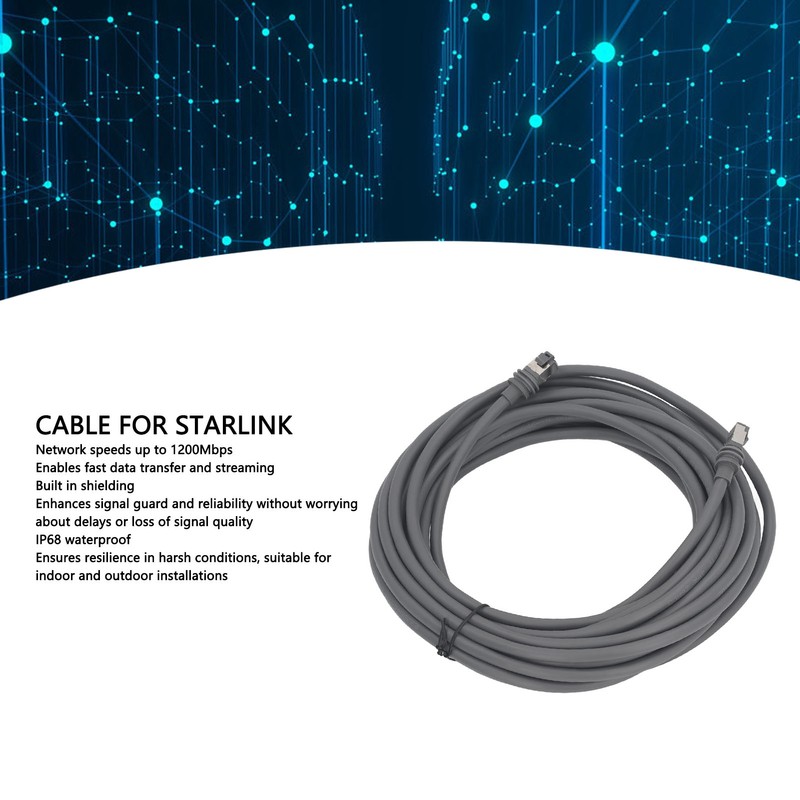 Satellite Internet Cable 1200Mbps PVC Copper IP68 Waterproof Replacement Cable