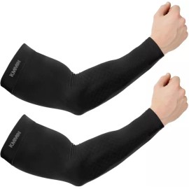 KMMIN 사이클링 골프 농구를 위한 KMMIN 팔 소매 자외선 차단 기능 [Black/White] KMMIN Arm Sleeves with UV Protection for Cycling, Golf, and Basketball [Black/White]