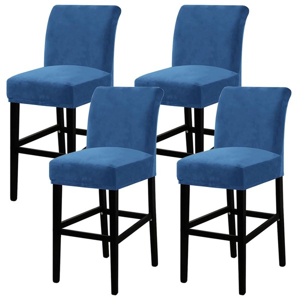 RHYII Velvet Bar Stool Cover Counter Stool Pub Chair Slipcover