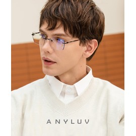 ANYLUV Rimless Blue Light Blocking Glasses Men Women, Lightweight Computer Reading Glasses, Anti Eyestrain Gaming Glasses