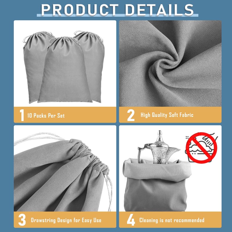 Boao 10 Pcs Silver Storage Bags, 9 x 11.8 Inch