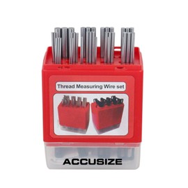 Accusize Industrial Tools U.S. and Metric Thread Measuring Wire Set with Thread Measuring Wire Holders, Eg06-1002