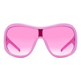 BOTEN Pink Purple Oversized Sunglasses For Women, Big Tinted Wrap Around Sunglasses Y2K Funky Shield Shades Glasses