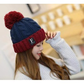 LangSheng Women's Knit Hat, Cap, Cute Hat, Stretchable, Fashionable, Cold Protection, Thermal Protection, For Work Commutes, School, Birthday, Christmas Gift, blue