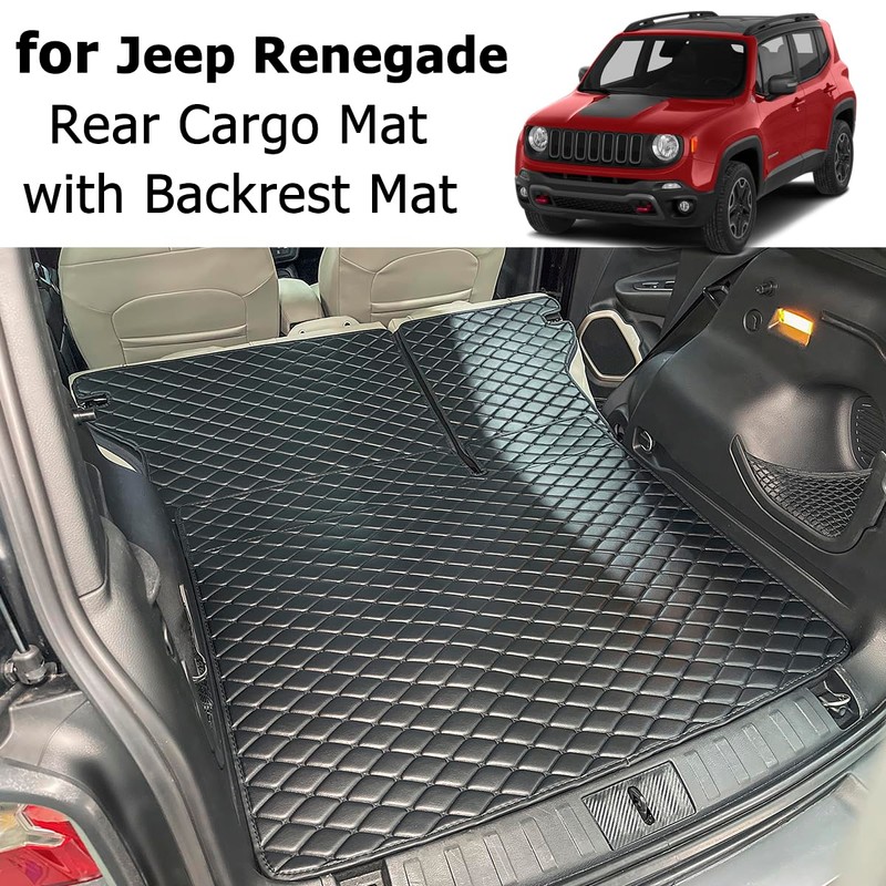 7DEEKEI for 2016-2024 Jeep Renegade Trunk Mat and Rear Backrest