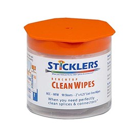 Sticklers MCC-WFW Benchtop CleanWipes for Fiber Optics, 90/tub