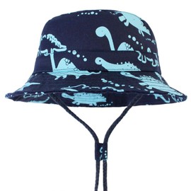 LLZ.COQUE Baby’s/Kids’ Dinosaur Sun Hat, Fishing Hat, Cute Dinosaur, Soft 100% Cotton Summer Hat with Adjustable Chin Strap - Dinosa, size: 50