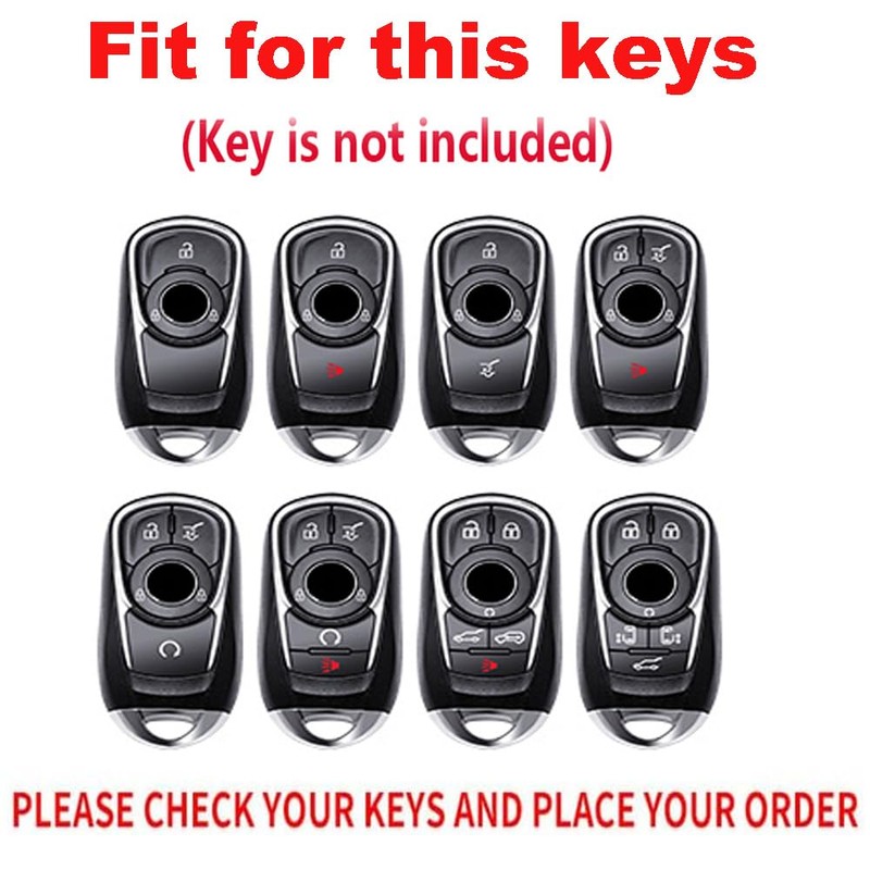 TECART for Buick Metal Key Fob Cover Carbon Pattern Key