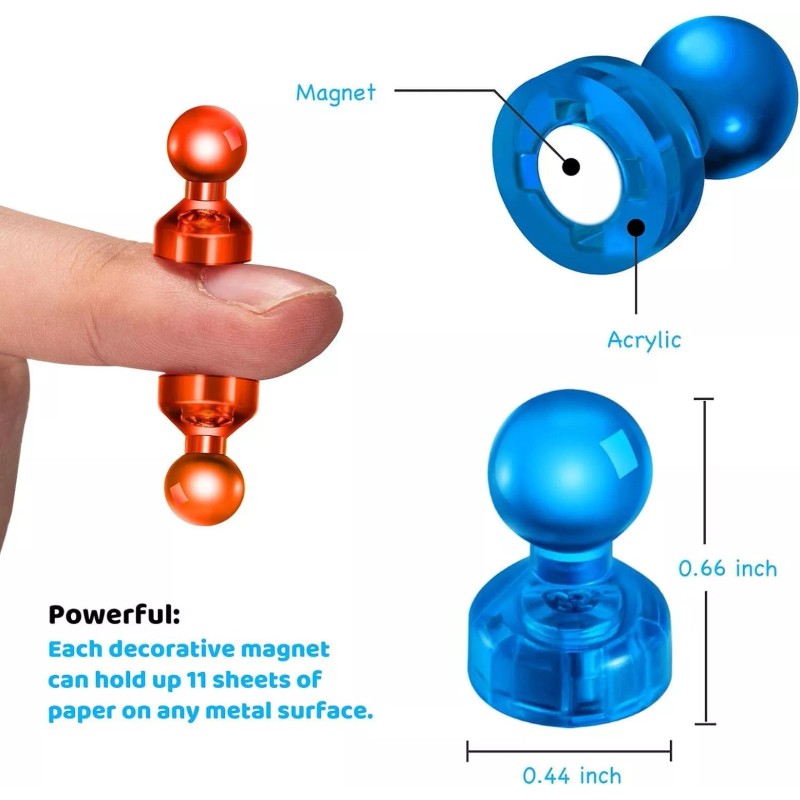 HongyiTime 90 PCS Colorful Strong Magnetic Push Pin Magnets, Office