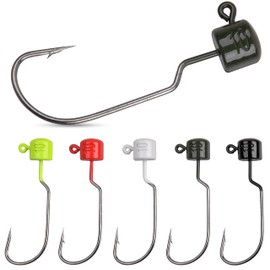 Ned Rig Mushroom Jig Heads Kit,20/25pcs Finesse Shroom Head Jig Hooks for Soft Bait Lures Bass Crappie Jig Heads Fishing Hooks for Freshwater Saltwater 1/10oz 1/8oz 1/6oz