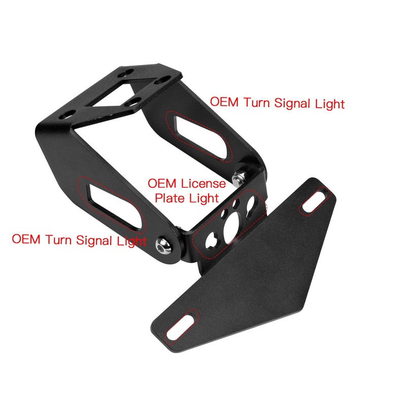 Motorcycle Tidy Tail Fender Eliminator Adjustable License Plate Bracket Holder