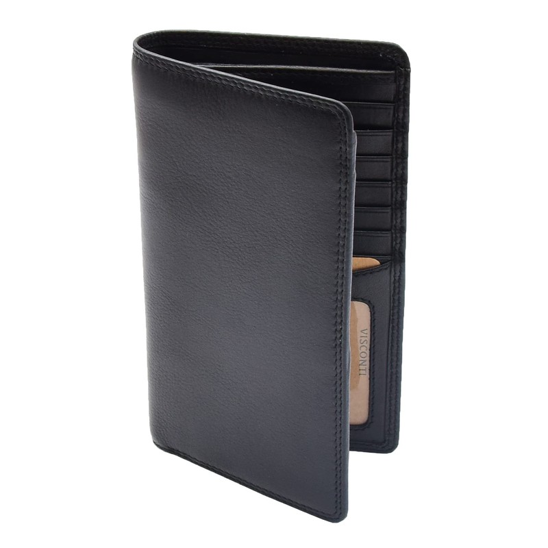A1 FASHION GOODS Mens Real Leather Breast Wallet Vertical Bifold
