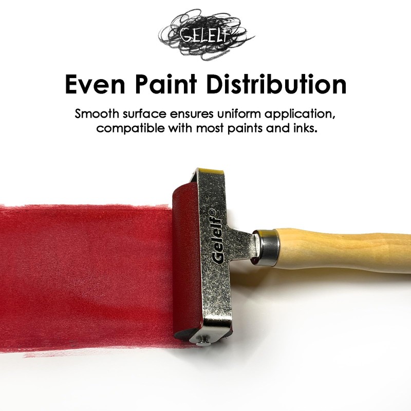 GELELF Smooth Peeling Brayer Roller - Wood Hand Roller Rollers