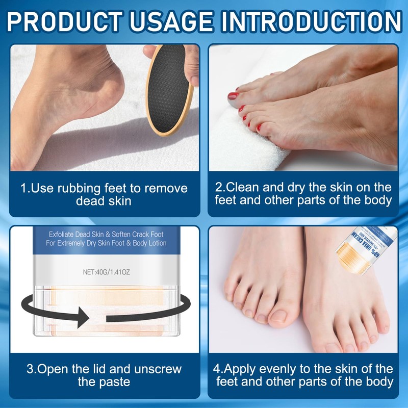 UOY Hydrating and Anti-Cracking Foot Cream, Foot Care Cream with