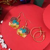 Christmas Thanksgiving Turkey Maple Leaf Drop Dangle Earrings for Women,