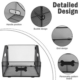 Faihats Large Metal Dog Toy Basket, Indestructible and Foldable Storage Bin for Dog Toys, Puppy Toy Holder, Perfect for Living Room Area, Dog Toy Organizer Box, Medium Dogs Pet Toy Organizer