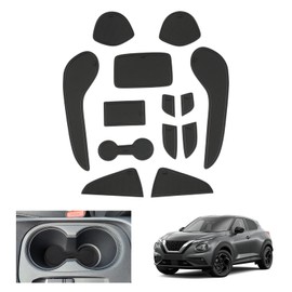 GAFAT Compatible with Nissan Juke F16 2020-2024 2025 (Electronic Brake) Non-Slip Mats, Juke Hybrid Rubber Mats Non-Slip Non-Slip Centre Console Door Seam Mats (Black)