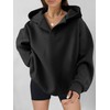 ANRABESS Womens Hoodies Fleece Oversized V Neck Sweatshirts Long Sleeve