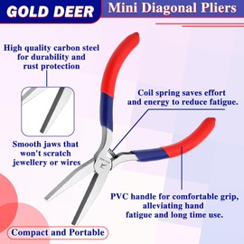GOLD DEER Mini Flat Nose Pliers with Smooth Jaw Duck Bill Precision Pliers Mini Duck Bill Pliers Wire Bending Straightening Pliers for Jewelry Making Bending Wire and Small Object Gripping