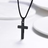 PROSTEEL Men Crucifix Chains Necklace Solid Black Cross Necklace 26