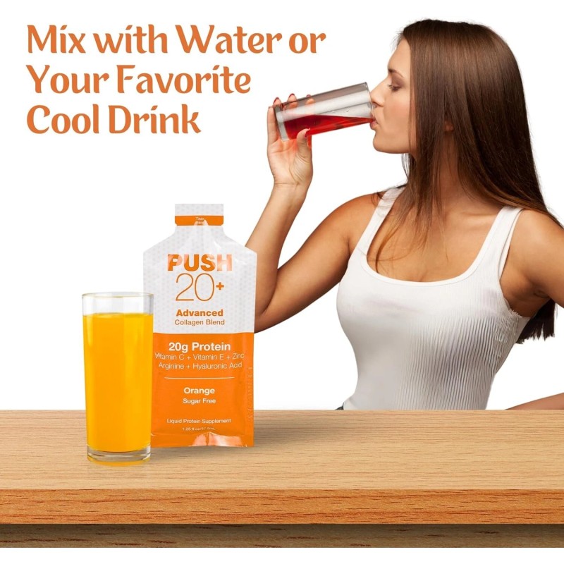 Liquacel PUSH20+ Liquid Collagen Protein Shot – 20g Pack of