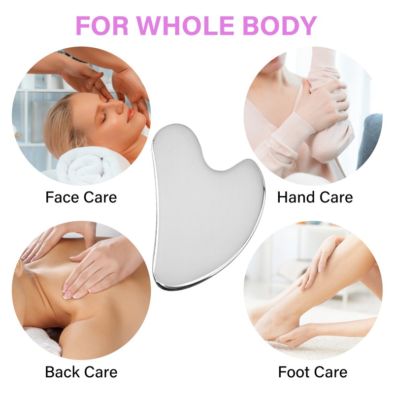 Leogony Stainless Steel Gua Sha Tool, Metal Guasha Stone for
