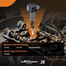 maXpeedingrods UF713 Set of 6 Ignition Coil Pack and Iridium Spark Plugs Fit for Acura RDX RLX TLX, for Honda Accord Crosstour Odyssey Pilot 2013-2019 V6 3.5L, Ignition Coil Kit Replaces UF-713