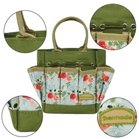 Permade Succulent Tools Kit with Organizer Bag- 13Pcs Indoor Gardening Tools |Mini Succulent Hand Tools with Tote, Succulent Transplanting Supplies, Present for Gardeners Plant Care (Rose)