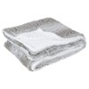 Hodge and Hodge Grey Faux Fur Blanket White Sherpa Fleece