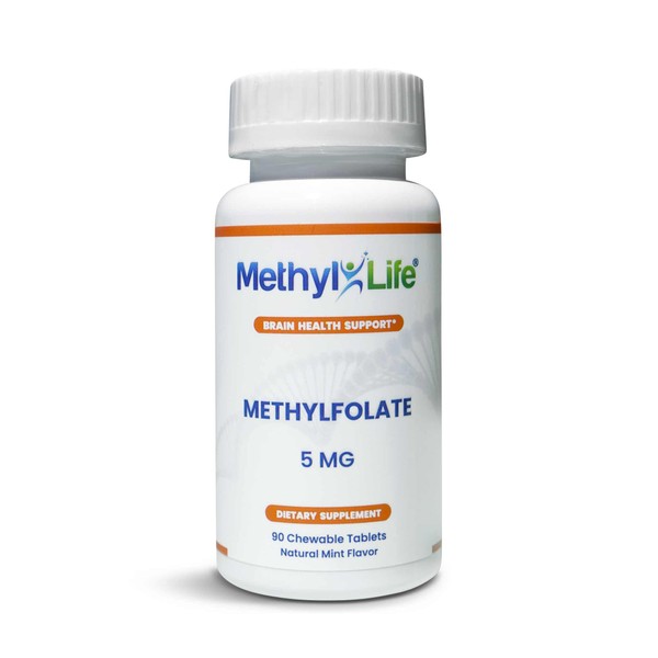Methyl-Life Purest L-Methylfolate 5 mg Active Folate - 3 Months Supply. Chewables. Non-GMO. Gluten Free Methylfolate