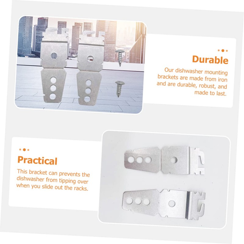 CAXUSD Sturdy Dishwasher Mounting Brackets for Granite Countertop Iron Dishwasher
