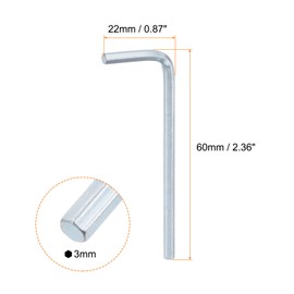 HARFINGTON 5pcs Hex Key Wrench 3mm L-Shape Hexagon Metric Wrenches Chrome Vanadium Steel Repairing Tool for Home Repair