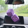 Pair 3” Purple Fuzzy Plush Dice Heart Shape Decor for