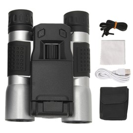 Compact Binoculars 12X 2 Inch Display 1080P Rotatable Sturdy Housing Bird Binoculars with Strap Bag for Travel Sports