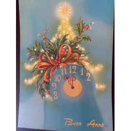 Vintage postcard "Happy new year" in Italian
