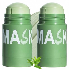 2PCS Green Tea Mask Stick - Deep Cleanse Mask Blackhead Removal with Green Tea Essence Moisturizing For Men and Women Deeply Cleanses, Unclogs Pores and Hydrates Skin