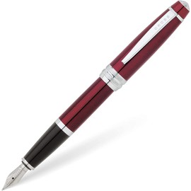 Cross Executive Companion with Diamond Cut Multi-groove Signature Center Ring and Pearlescent Red Barrel Bailey Medium Stainless Steel nib Pen